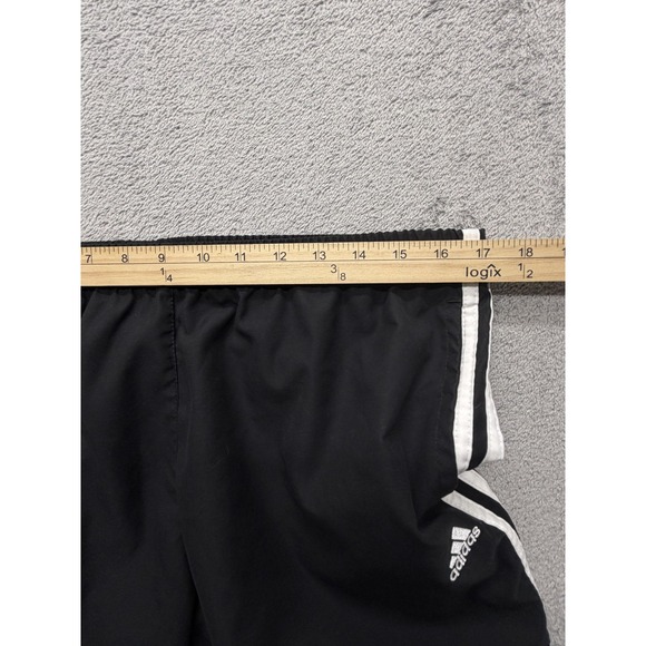Adidas Pants Womens Large Black 3 Stripe Track Windbreaker Athletic Polyester - Picture 4 of 8